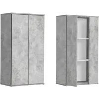 mokebo Mehrzweckschrank Der Schlanke (60x110 cm, mit 2 Einlegeböden) Made in Germany, Aktenschrank, Büroschrank, Schuhschrank in Grau