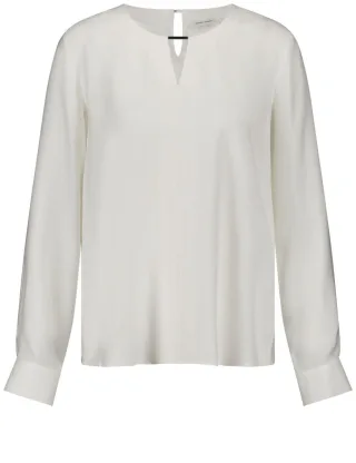 GERRY WEBER Collection - Langarmbluse beige/weiß - Gr. - 36
