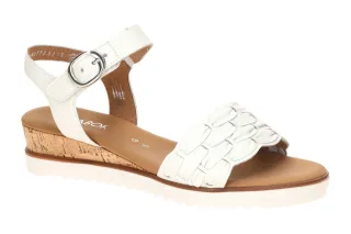 "Gabor 82.758 Damen Sandalette wei? (Kork) Klettverschluss Keilabsatz"