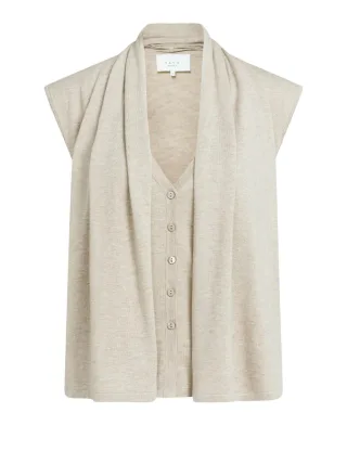 Yaya - Gilet im Lagenlook beige - Gr. - S