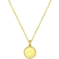 Hey Happiness Silberkette mit Anhänger Kreis/Oval/Rechteck, zur Auswahl, 925 Silber Geo Medaillon Anhänger mit Singapur Kette
