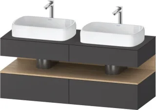 Duravit Qatego Konsolenwaschtischunterbau wandhängend Graphit Matt 1400x550x600 mm - QA4767030490010 QA4767030490010