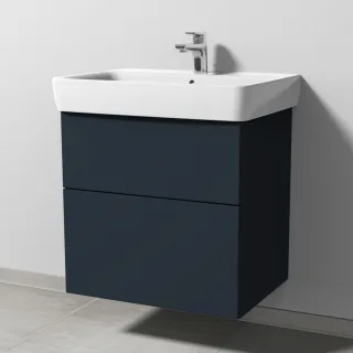 Sanipa 3way Waschtischunterbau zu Geberit Renova Plan Waschtisch mit 2 Auszügen, Marine-Matt SP8761R