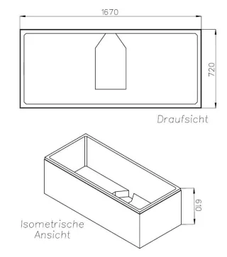 Neuesbad Wannenträger für Villeroy & Boch Subway 3.0 170x75 SW 16053