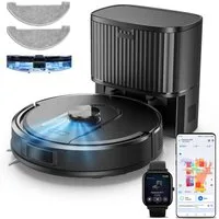 Vactidy Saugroboter W11 3-in-1 Nass Trocken Saugroboter, beutellos, 5000Pa/180Min Staubsauger Roboter mit Absaugstation, LiDAR-Navigation