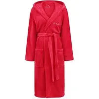 Di Vadini Bademantel Di Vadini UNISEX Herren Damen Bademantel FLORENZ mit Kapuze, wadenlang, Polyester, Weitenverstellung, Bindegürtel, mit Kapuze