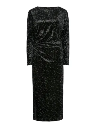 Y.A.S - YASTILLIA LS VELVET LONG DRESS - SHOW black - Gr. - M