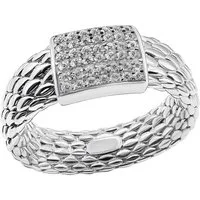 Firetti Fingerring Schmuck Geschenk Silber 925 Damenring Ring Milanaise, mit Zirkonia (synth)