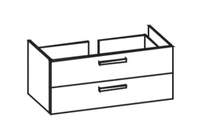 Artiqua 411 Waschtischunterschrank für Vero 045412 mit 1 Armaturbohrung Quarzgrau Hochglanz Select,  411-WU2L-D24-7162-172