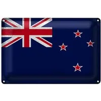 Roomando Metallschild Flagge Neuseeland 18x12cm New Zealand Vintage