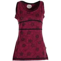 Vishes Shirttop Damen Sommer-Top Tank-Top Blümchen T-Shirt ärmellos Guru, Ethno, Hippie Style