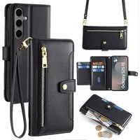 betterfon Handykette für Samsung Galaxy Leder Umhänge Hülle mit Kartenfächer, Hände frei - mit Silikonhülle & Schnur für flexiblen Alltag