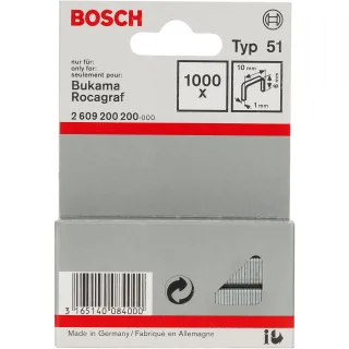Bosch Flachdrahtklammer Typ 51, 10 x 1 x 6mm - 2609200200