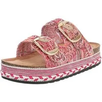 Ital-Design Elegante Sandalen mit Komfort und stilvollen Riemen Plateausandaletten (91512136) Flach Pantoletten in Pink