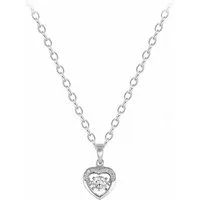 ALEXANDER YORK Kette mit Anhänger Zirkonia und HERZ rhodiniert, 2-tlg., 925 Sterling Silber