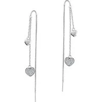 SilberDream Paar Ohrhänger SilberDream weiß Herzen Ohrringe Zirkonia (Ohrhänger), Damen Ohrhänger Herzen 925 Sterling Silber, weiß