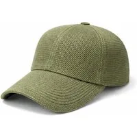 ZUKUNFTSENKEL Baseball Cap Kappe aus Papierstroh verstellbarer Metallverschluss (atmungsaktive Cap einfarbig Unisex) luftige Sommer Mütze mit Mesh Struktur