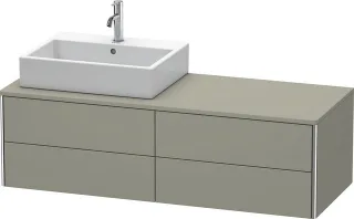 Duravit XSquare Konsolenwaschtischunterbau wandhängend Stein Grau Seidenmatt 1400x548x400 mm - XS491 XS4913L9292