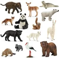Schleich® Spielfigur Tierfiguren - wilde Tiere der Welt 14-teilg, (14-tlg)