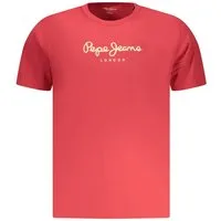 Pepe Jeans T-Shirt Herren T-Shirt Rot Kurzarm Regular Fit aus
