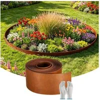 QUBEBU Beetumrandung 5M Rasenkante Metall Beetumrandung Flexible Mähkante Rasenbleche, Raseneinfassung metall Rasenbegrenzung Rasenschutzring, Geeignet für Blumenbeete, Baumscheiben oder Wege