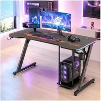 MY SIT Schreibtisch Gaming Tisch 140 cm TITAN mit LED Beleuchtung und Mauspad
