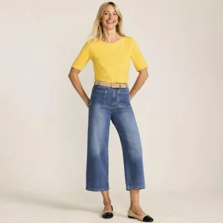 7/8-Jeans mit weitem Bein, Damen, size: regular, Blau, by Lands' End