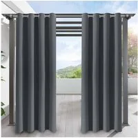 Jibenhome Outdoorvorhang Outdoor Vorhang Wetterfest mit Ösen, Sonnenschutz & Sichtschutz (2 St), Outdoor Gardinen Wasserdicht für Terrasse, Balkon, Pavillon
