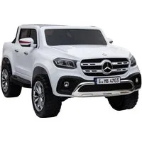 Hecht Elektro-Kinderauto lizenzierter MERCEDES XMX 606 bis 8 km/h mit Fernbedienung, Belastbarkeit 50 kg, Radio, Scheinwerfer, 4WD 2WD, Hupe, AUX, USB, 10 Ah/12V Akku