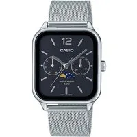 CASIO TIMELESS COLLECTION Quarzuhr MTP-M305M-1AVER, Armbanduhr, Herrenuhr, Damenuhr, Datum, Mondphase, Edelstahlarmband