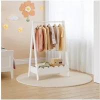 en.casa Kleiderständer, für Kinder »Vestnes« mit Kleiderstange 99x66x38 cm Weiß