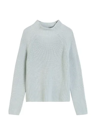 Marc OPolo Casual - Pullover, longsleeve, stand-up collar silvery blue - Gr. - XL