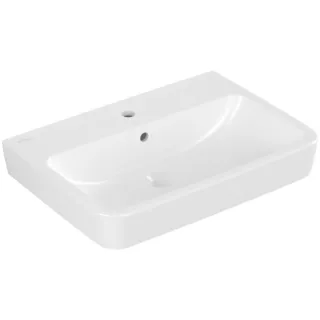 Villeroy und Boch O.novo Einbau-/Aufsatz-Waschtisch 4A41KG01 65 x 46 cm, 1 Hahnloch, eckig, mit Überlauf, weiß