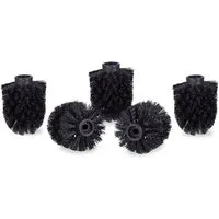 relaxdays Badezimmer-Set WC Bürstenkopf Ersatz-Set 9,5 mm D=8 cm, schwarz