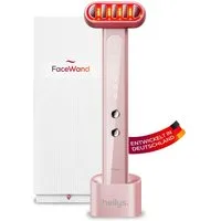 heilys® Gesichtsmassagegerät heilys® FaceWand, Rotlichtlampe Gesicht, 5-in-1 Beauty Gerät mit EMS, Rot- & Blaulicht, Ideal für Zuhause und unterwegs