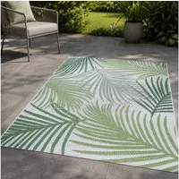 TaraCarpet Teppich TaraCarpet Regina Palme Wohnzimmer,Schlafzimmer,Esszimmer grün, rechteckig, Höhe: 7 mm, Küche Flur Terrasse Garten Balkon 80x150