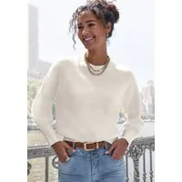 LASCANA Rundhalspullover mit Zierknöpfen, Winterpullover, kuscheliges Basic