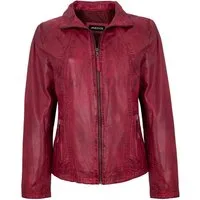 Maddox Lederjacke Diana MADDOX - Damen Lederjacke Lammnappa dunkelrot antik
