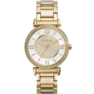 Michael Kors MK3332 Catlin Kristallzifferblatt Damenuhr, Gelbgold, 38 mm