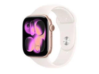 Apple Watch Series 11 (GPS) 46mm Aluminium rosegold mit Sportarmband S/M blassrosa | mev64zr/a |