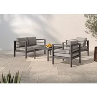KONIFERA Gartenlounge-Set »New Jersey«, (Set, 12-tlg., 1x2er Sofa, 2 Sessel, Tisch 62x110x41 cm, inkl. Auflagen), Tischplatte aus Nonwood