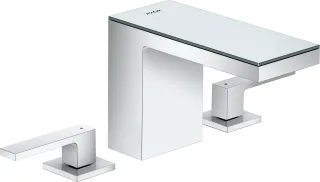 Hansgrohe 3-Loch Waschtischarmatur 110 Axor MyEdition chrom/Spiegelglas, 47070000 47070000