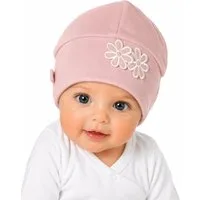 La Bortini Erstlingsmütze Baby Mütze mit Blumen Haube Übergangsmütze verschiedene Farben (Erstlingsmütze füt Neugeborene, Mädchen) festlich, 32 34 35 36 37 38 39 40 41 42 43 44 45 46 47 48 49 50 52