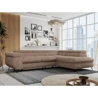 MKS MÖBEL Ecksofa PETER L, Set, Ecksofa L-form, HR35-Schaum, Wellenfederkern, Bettfunktion, Einstellbare Kopfstützen, Bettkasten