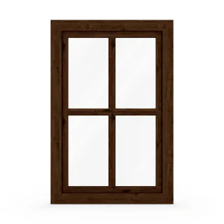Kunststofffenster Holzoptik Braun, mit Sprossen, aluplast IDEAL® 4000, Mooreiche innen und außen, 80x120 cm, individuell konfigurieren