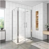 duschspa Komplettdusche Duschkabine U-Form Schwingtür mit 2 Seitenwänden Drehtür Duschtür, BxT: 75x70 cm, Einscheibensicherheitsglas, Sicherheitsglas, Set, mit 2 Seitenteilen