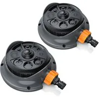 Brandson Vielflächenregner Garten Sprinkler, 360° Rasensprenger, 8 Sprühmodi, 110m² Bewässerung, für Flächen bis 110 m², (Spar-Set, 2-St., 2er Set), Wasserstrahl stufenlos einstellbar, runder Flächenregner, einstellbar