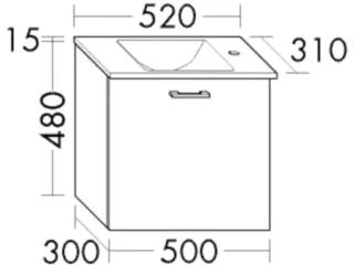 Burgbad Glas-Waschtisch+Waschtischunterschrank System 30 Preisgruppe 1 Aqua Eiche Dekor SGHA052F7320A0070