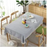 TUWENA Tischdecke Rechteckig Tischdecke,Leinen Baumwolle Tischtuch Abwaschbar mit Quaste