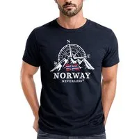 Neverless Print-Shirt Herren T-Shirt Norwegen Flagge Skandinavien Nordisch Kompass Outdoor mit Print